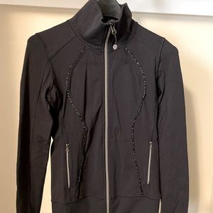 Lululemon black zip up in stride jacket, size 4